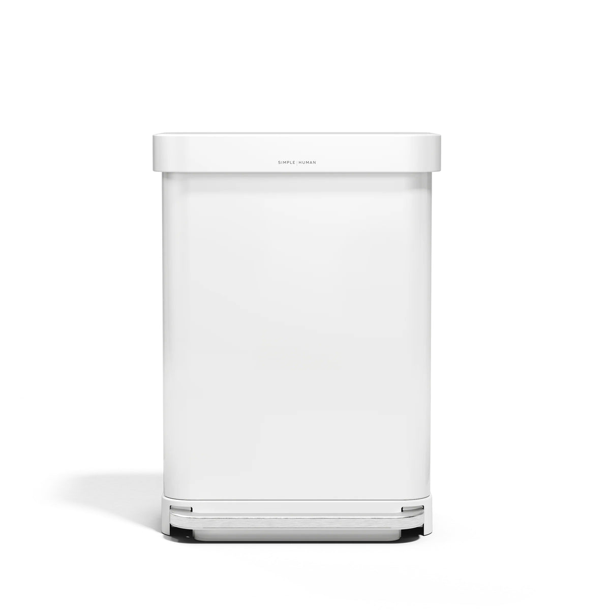simplehuman CW2026 Stainless Steel Step-On Trash, 15 gal. 55 Liters, White - Default Title