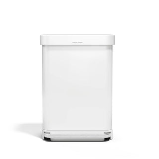 simplehuman CW2026 Stainless Steel Step-On Trash, 15 gal. 55 Liters, White - Default Title