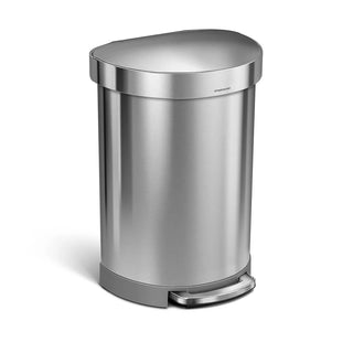 simplehuman CW2029 Stainless Steel Step-On Trash Can, 16 gal., Silver - Default Title