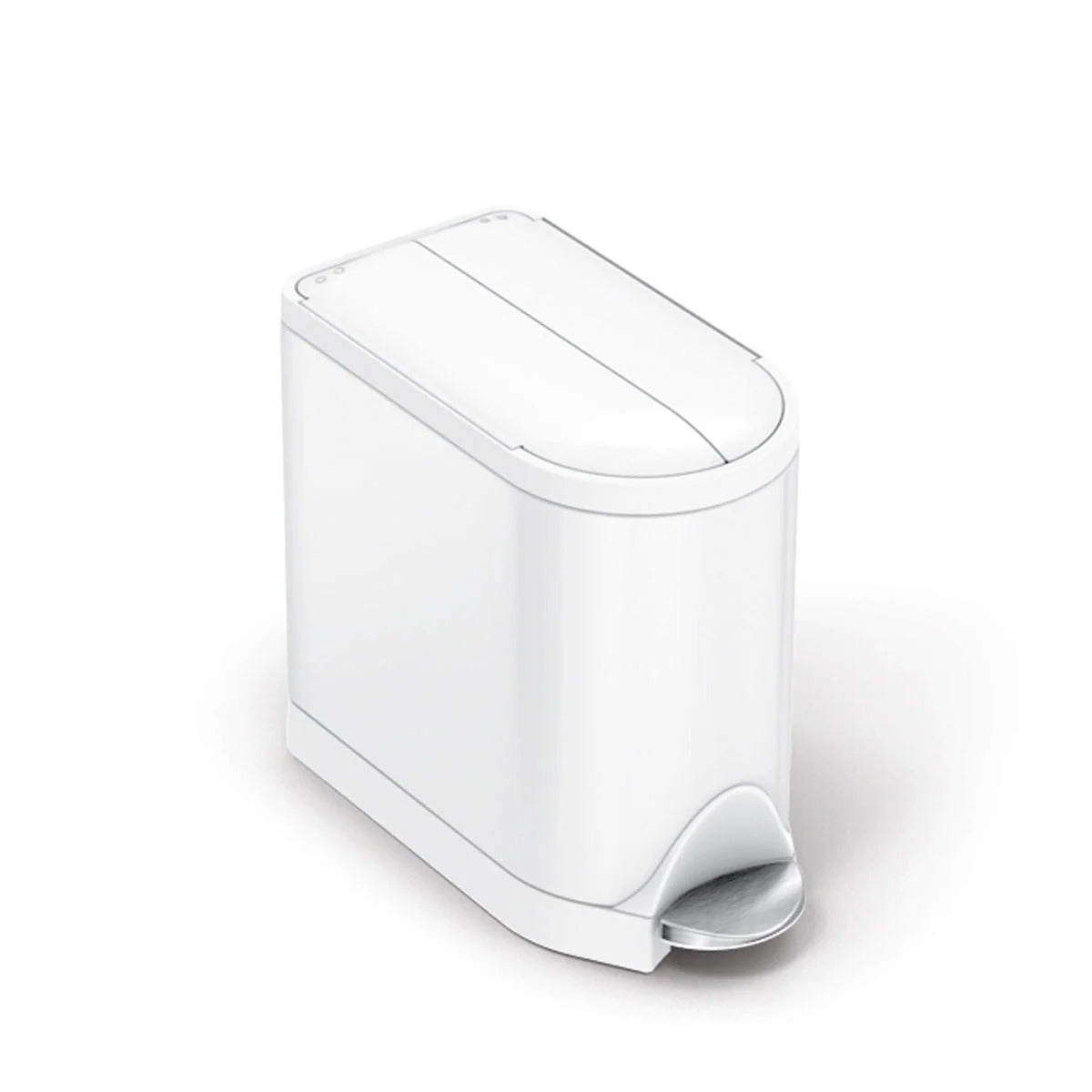 simplehuman CW2042 Stainless Steel Step-On Trash Can, 2.6 gal., White - Default Title