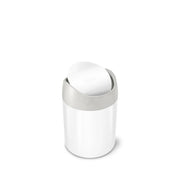 simplehuman Stainless Steel Countertop Trash Can, 0.4 gal. - White