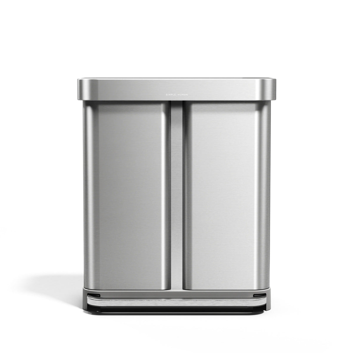 simplehuman Stainless Steel Trash Can, Silver - 22"