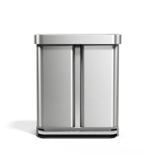 simplehuman Stainless Steel Trash Can, Silver - 22"