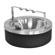 Ex-Cell Kaiser Steel Tabletop Ashtray, 8" Diameter, Black - 6"