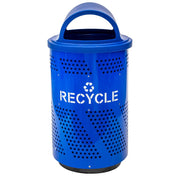 Ex-Cell Kaiser ARENA-X51 R RBL Arena Series Galvannealed Steel Recycling Receptacle, 51 gal., Blue - 40"