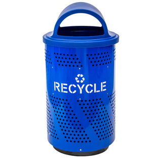 Ex-Cell Kaiser ARENA-X51 R RBL Arena Series Galvannealed Steel Recycling Receptacle, 51 gal., Blue - 40"