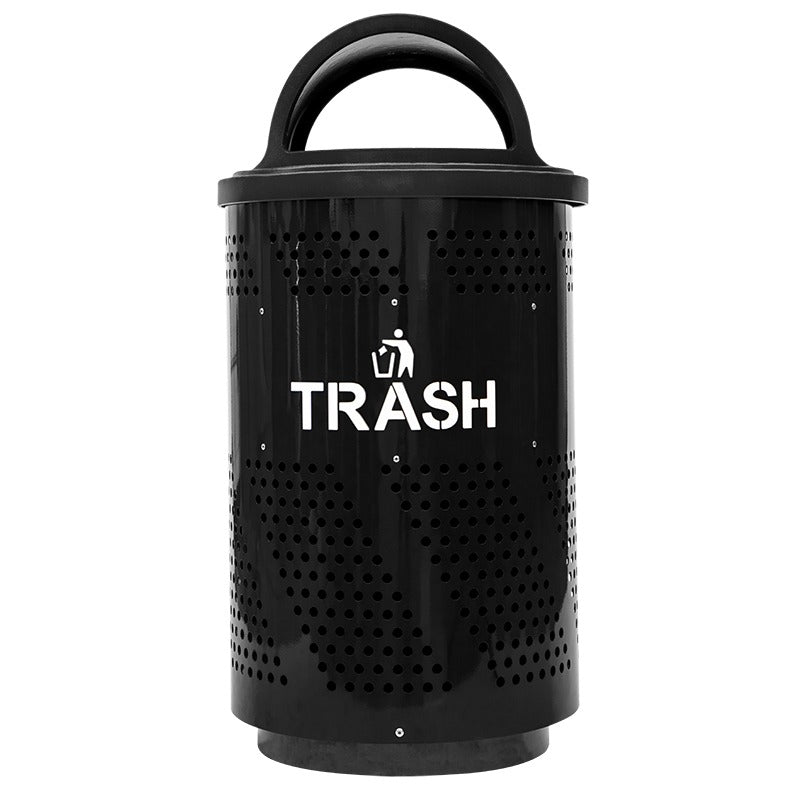 Ex-Cell Kaiser ARENA-X51 Arena Series Galvannealed Steel Trash Can, 51 gal., Black - ARENA-X51 T BLK