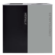 Ex-Cell Kaiser RC-KD36-2BT T/PBG R Black Tie Kaleidoscope Powder Coated Steel Trash Recyclables Receptacle, 72 gal. - Black Gray