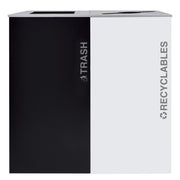 Ex-Cell Kaiser RC-KD36-2BT T/PBG R Black Tie Kaleidoscope Powder Coated Steel Trash Recyclables Receptacle, 72 gal. - Black White