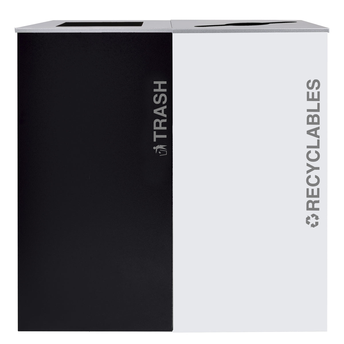 Ex-Cell Kaiser RC-KD36-2BT T/PBG R Black Tie Kaleidoscope Powder Coated Steel Trash Recyclables Receptacle, 72 gal. - Black White