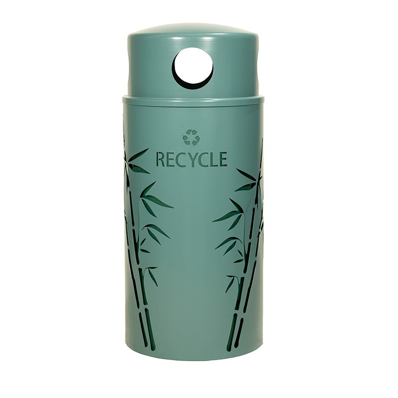 Ex-Cell Kaiser NS33-BB T Nature Series Steel Trash Can, 33 gal. - Green