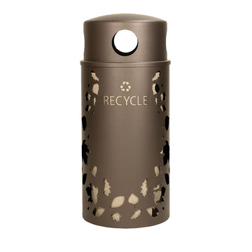 Ex-Cell Kaiser NS33-LV R Nature Series Steel Recycling Bin, 33 gal. - Brown