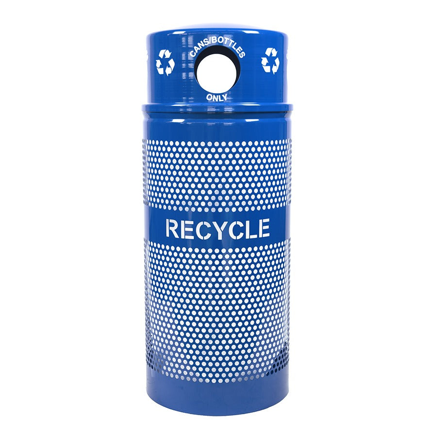 Ex-Cell Kaiser Landscape Trash Receptacle, 34 gal. - Blue