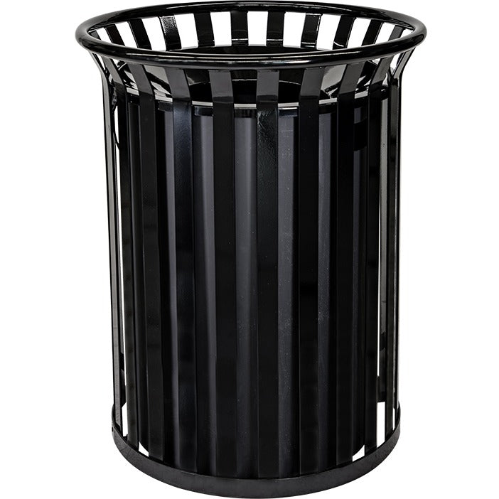 Ex-Cell Kaiser Streetscape Steel Trash Can, 37 gal. - Black