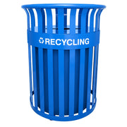 Ex-Cell Kaiser Streetscape Steel Trash Can, 37 gal. - Blue