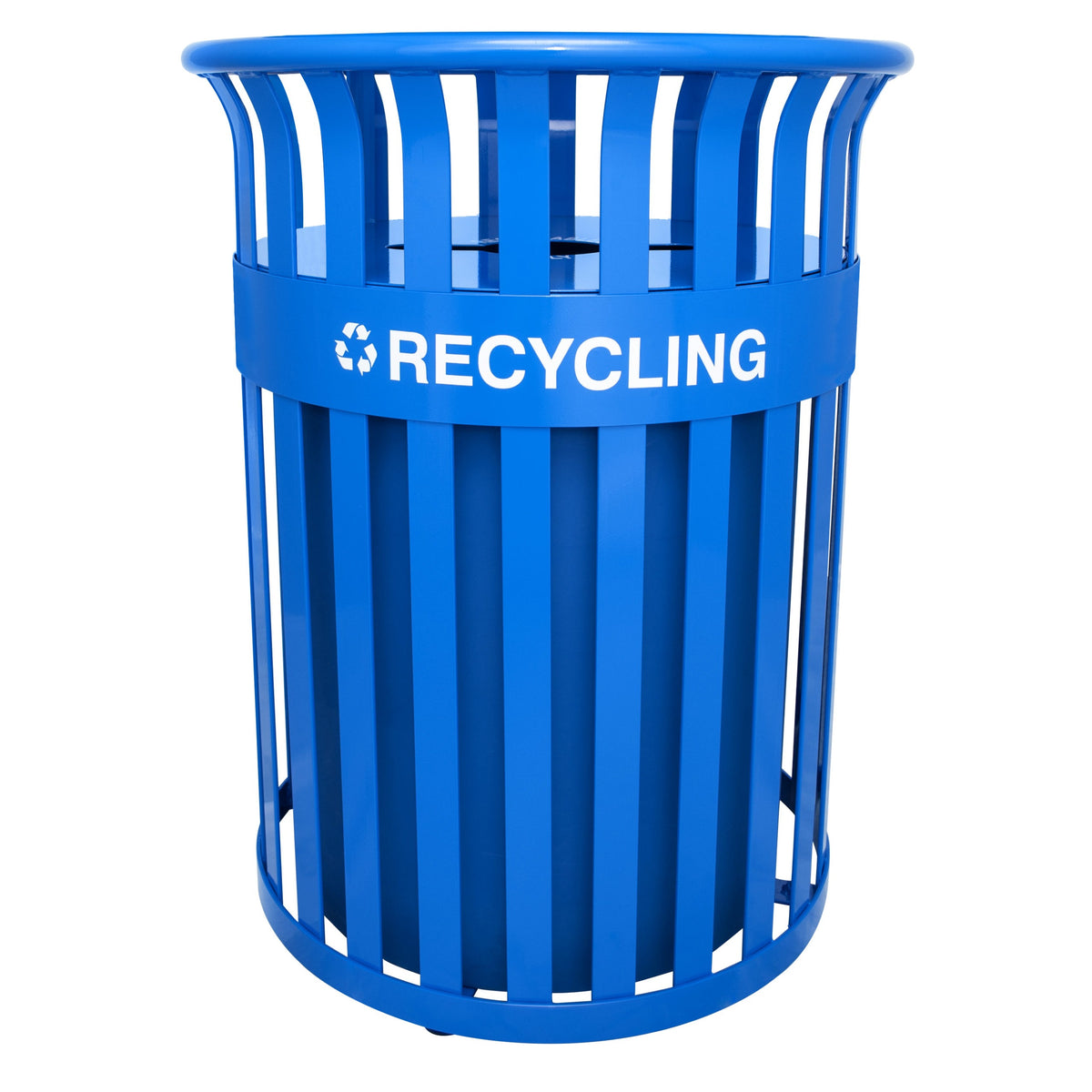 Ex-Cell Kaiser Streetscape Steel Trash Can, 37 gal. - Blue