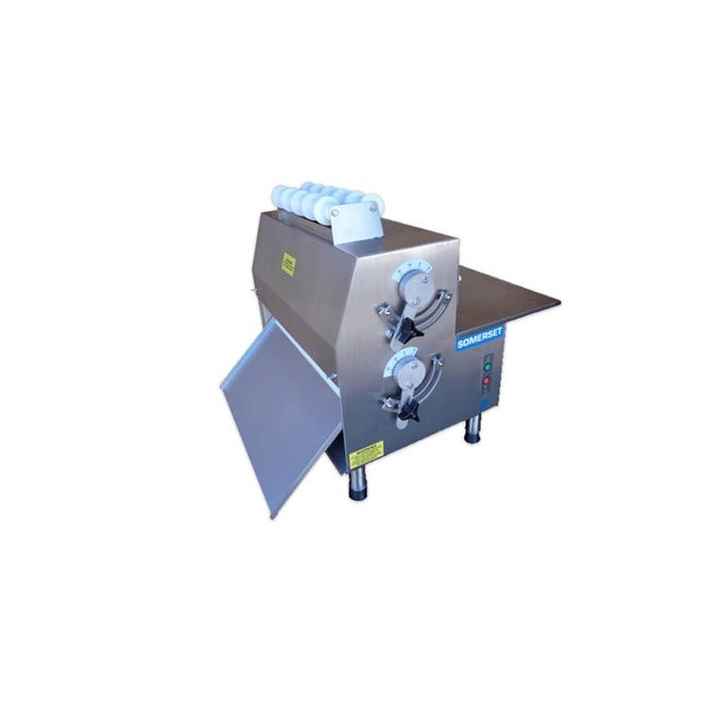 Somerset CDR Stainless Steel Two Stage Dough Sheeter, 21 3/4" High, 120V - 17 1/2"