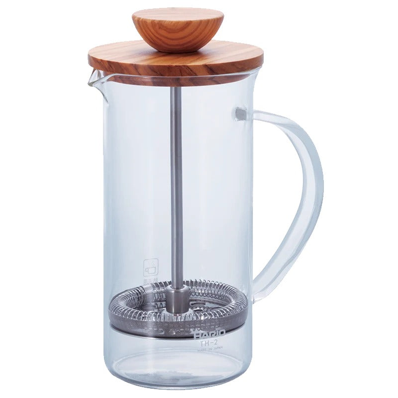 Hario THW-2-OV Olive Wood Tea Press, 10 oz., Clear - Default Title