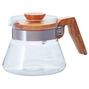 Hario VCWN-40-OV Olive Wood Glass Coffee Server, 13.5 oz., Clear - Default Title
