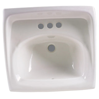 American Standard China Wall-Mount Lavatory, 18 1/4" x 21 1/4", White - 4"