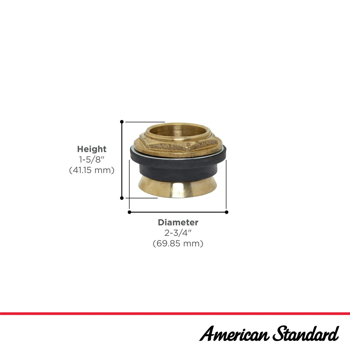 American Standard 047007-0070A Toilet Spud, 1 1/2" Diameter, Gold - photo 4