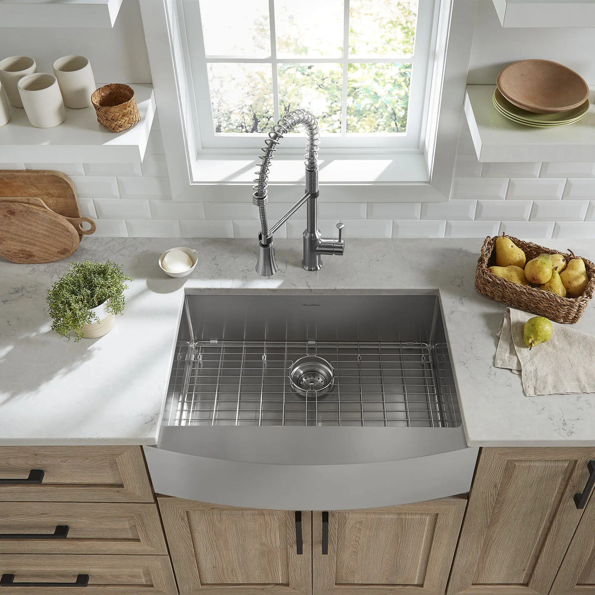American Standard 18SB.9332200A.075 Stainless Steel Farmhouse Sink, 22" x 33", Silver - photo 4