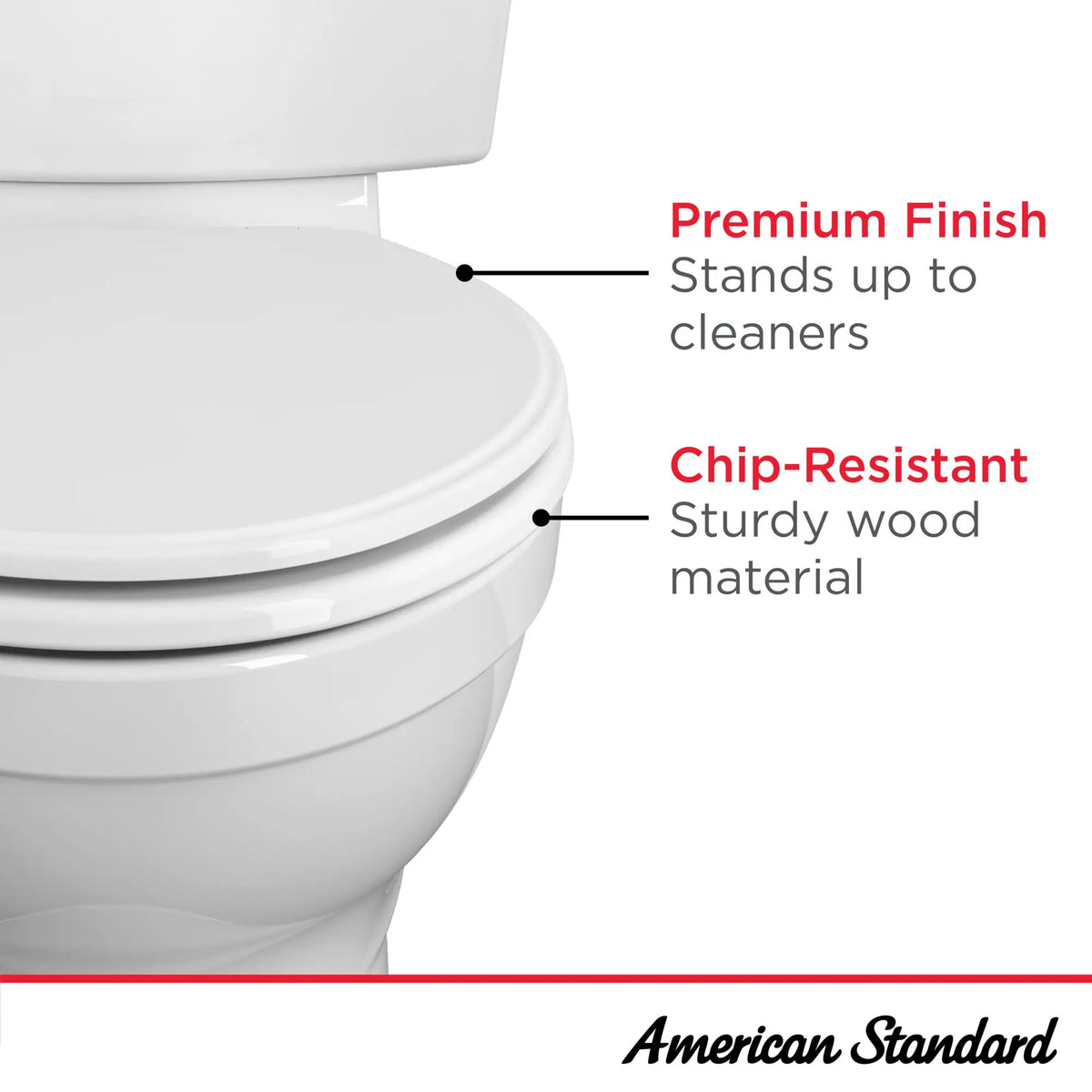 American Standard 5311012.020 Molded Wood Toilet Seat, 14 5/16" x 19 13/16", White - photo 2