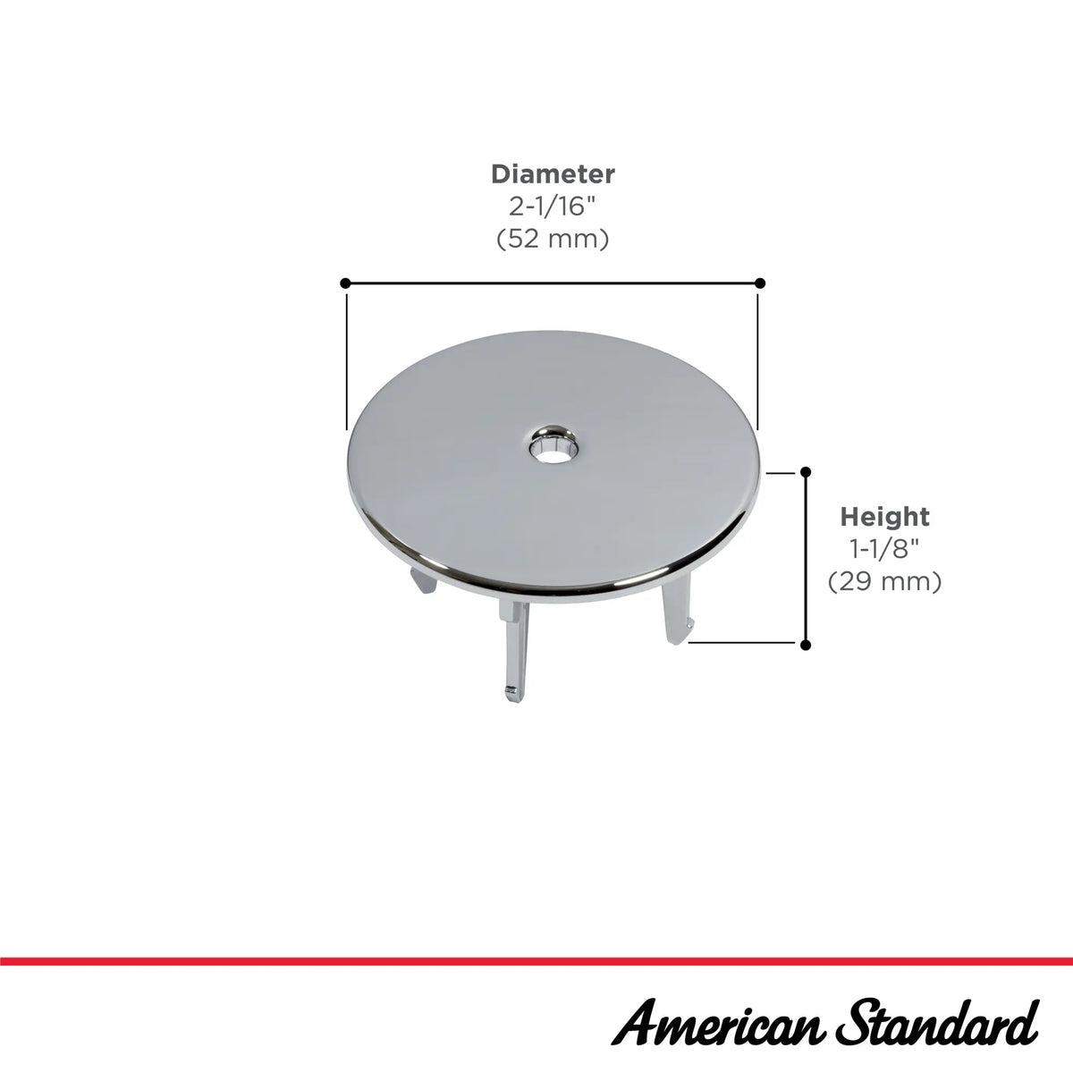 American Standard 7301242-100.0020A Urinal Strainer, Silver - photo 3