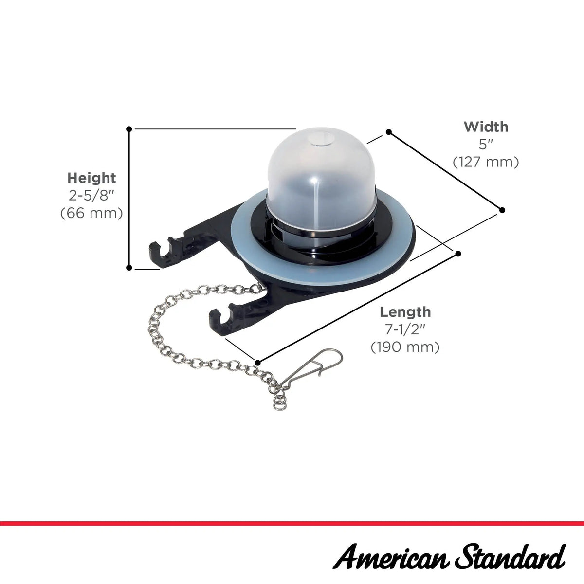 American Standard 7381193-200.0070A Flapper Valve, 3" Diameter, Black - photo 2