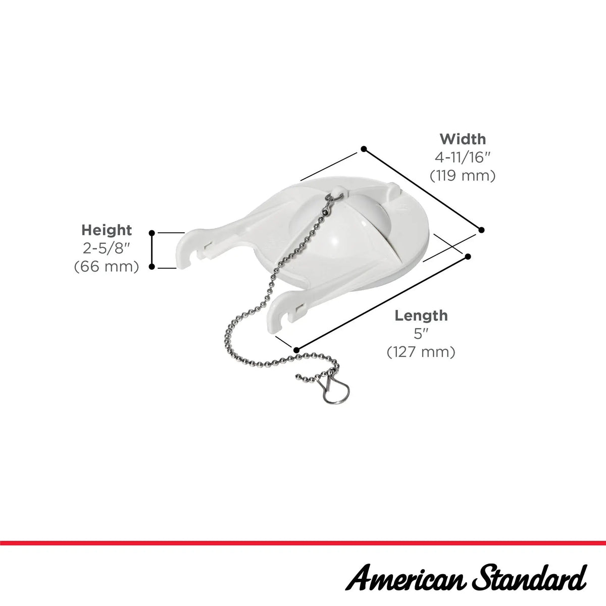 American Standard 738920-0070A Flapper Assembly, 3" Long, White - photo 2