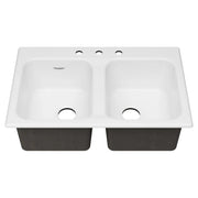 American Standard 77DB33223.308 Enameled Cast Iron Drop-In Sink, 22 1/4" x 32 7/8", White - photo 2