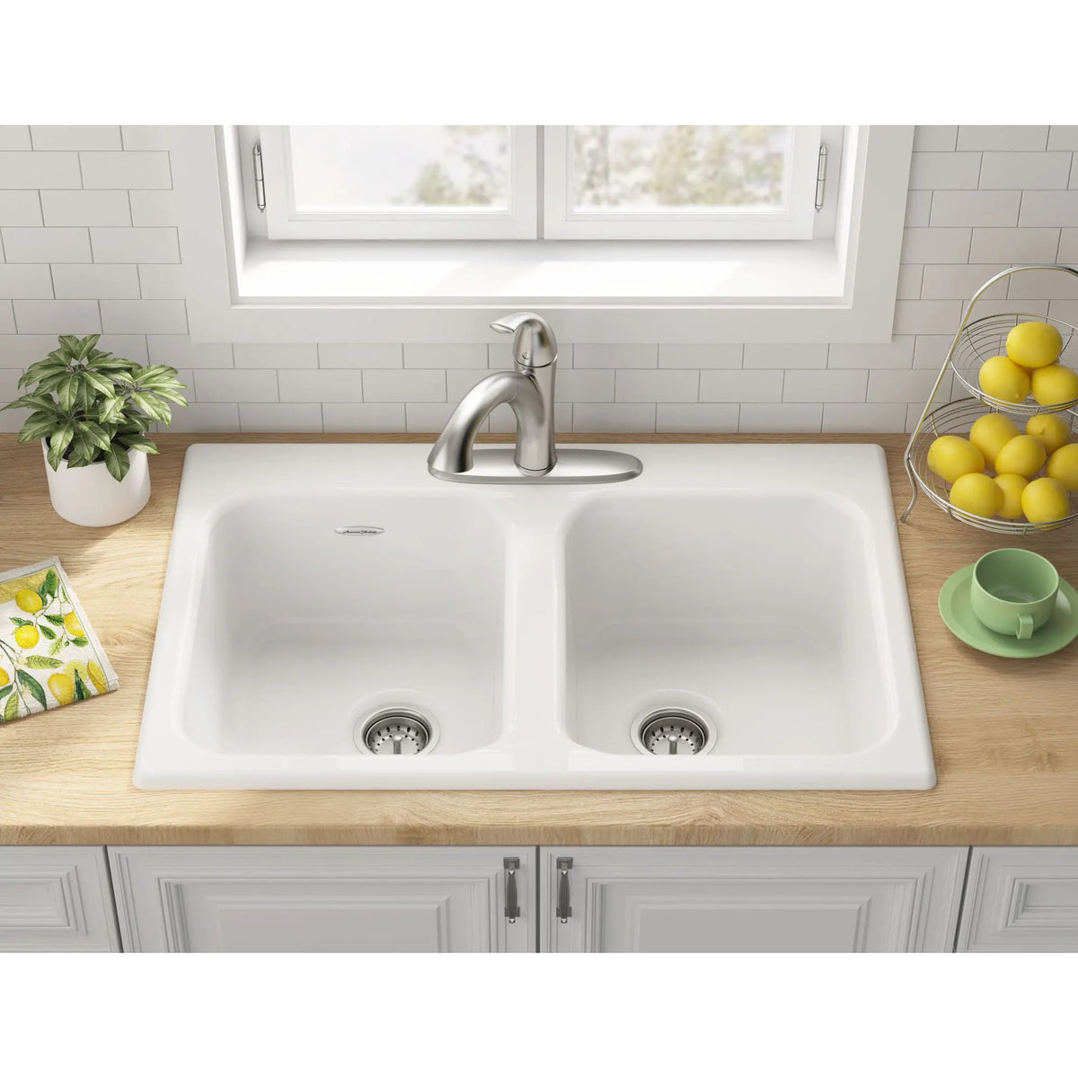 American Standard 77DB33223.308 Enameled Cast Iron Drop-In Sink, 22 1/4" x 32 7/8", White - photo 3
