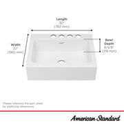 American Standard Enameled Cast Iron Undermount Sink, 8 13/16" High, White - photo 3