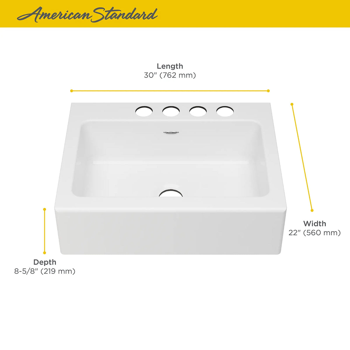 American Standard Enameled Cast Iron Undermount Sink, 8 13/16" High, White - photo 4