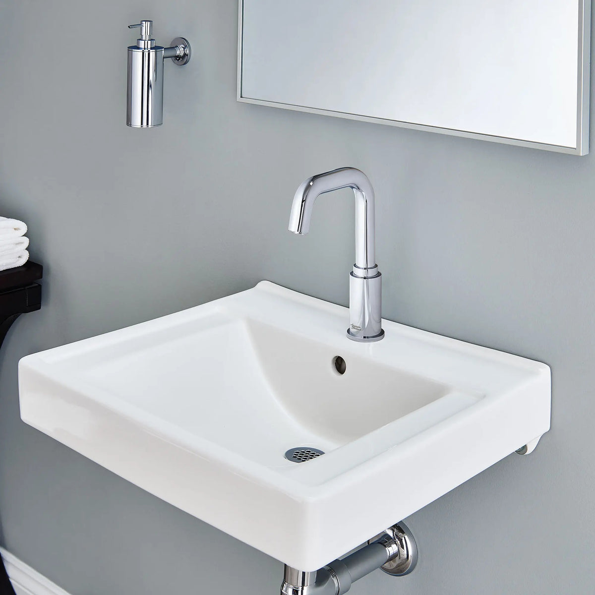 American Standard China Bowl Wall-Mount Lavatory, 18 1/4" x 20", White - photo 3