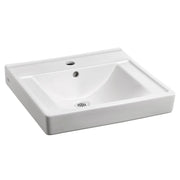 American Standard China Bowl Wall-Mount Lavatory, 18 1/4" x 20", White - Faucet Hole