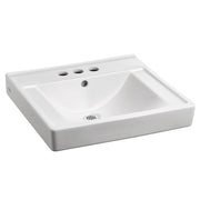 American Standard China Bowl Wall-Mount Lavatory, 18 1/4" x 20", White - Bowl 4" Centerset