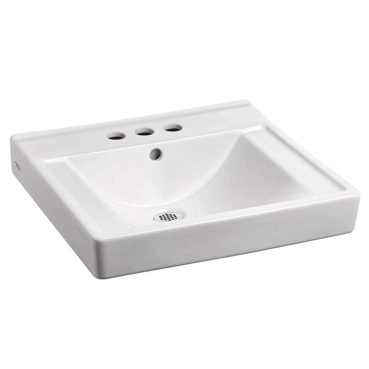 American Standard China Bowl Wall-Mount Lavatory, 18 1/4" x 20", White - Bowl 4" Centerset