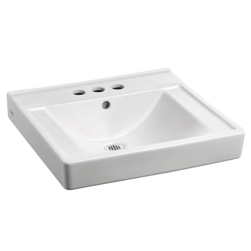 American Standard China Bowl Wall-Mount Lavatory, 18 1/4" x 20", White - Bowl 4" Centerset