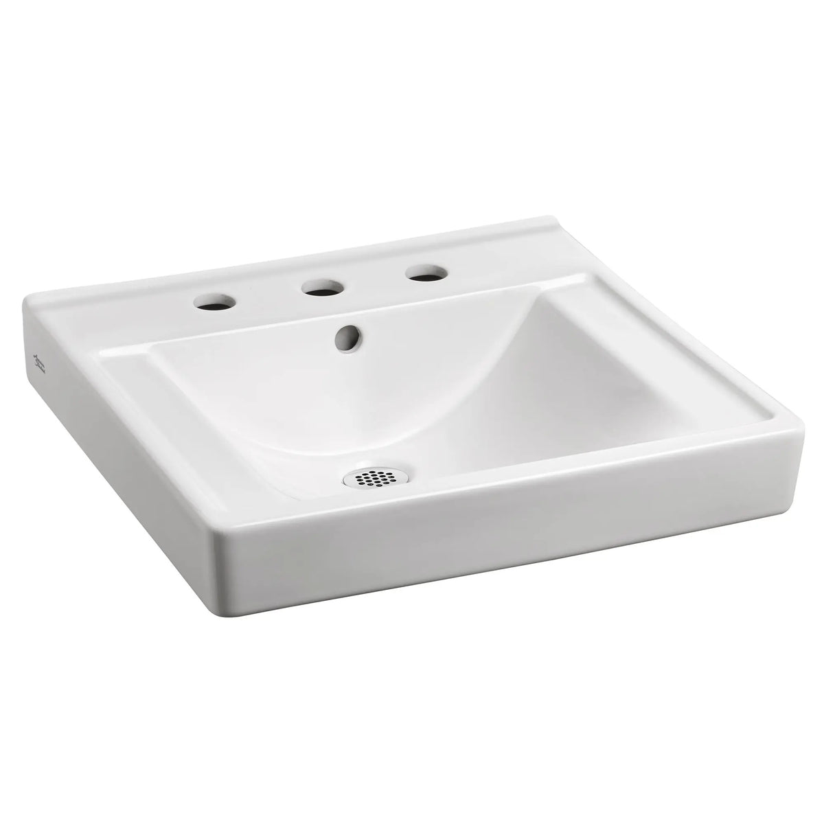 American Standard China Bowl Wall-Mount Lavatory, 18 1/4" x 20", White - Bowl 8" Centerset