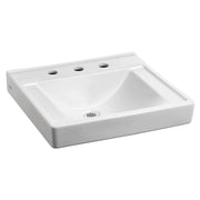 American Standard China Bowl Wall-Mount Lavatory, 18 1/4" x 20", White - 8" Centerset