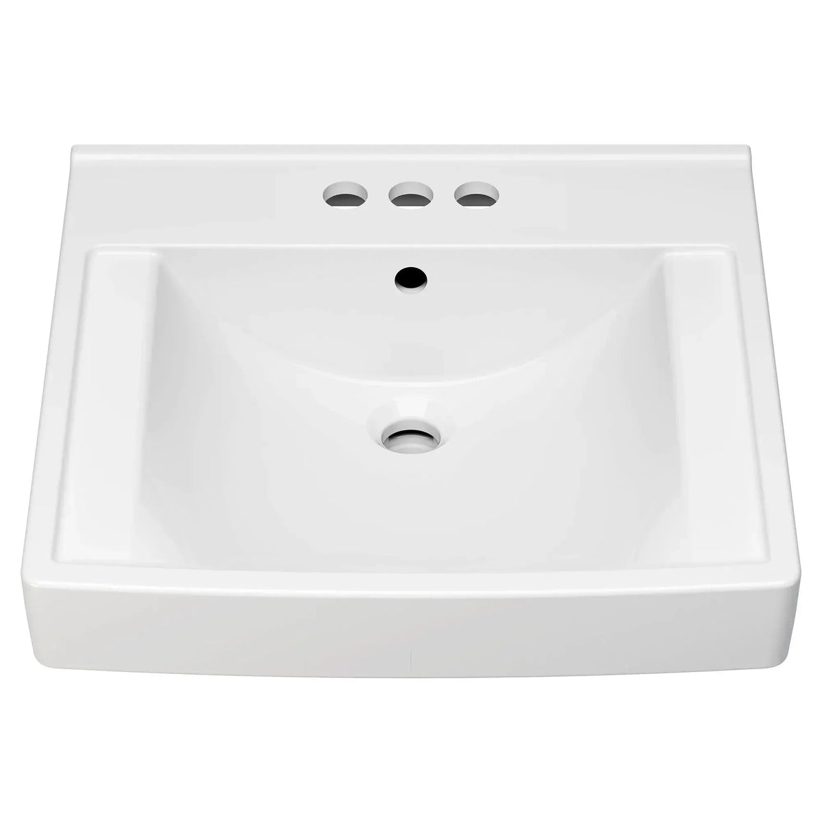 American Standard China Bowl Wall-Mount Lavatory, 20 1/4" x 21", White - 4" Centerset