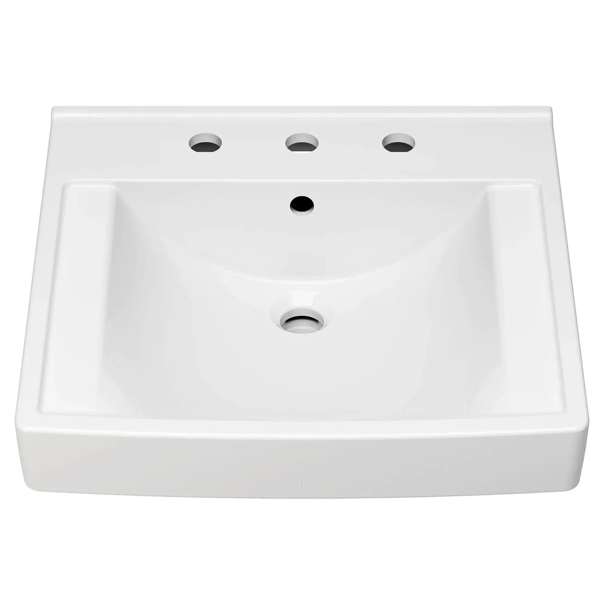 American Standard China Bowl Wall-Mount Lavatory, 20 1/4" x 21", White - 8" Centerset