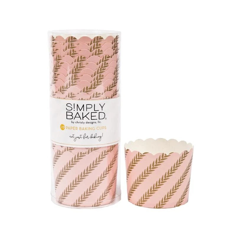 Sophistiplate CLG Paper Baking Cup, 5 oz., 120/Pack - Gold Pink