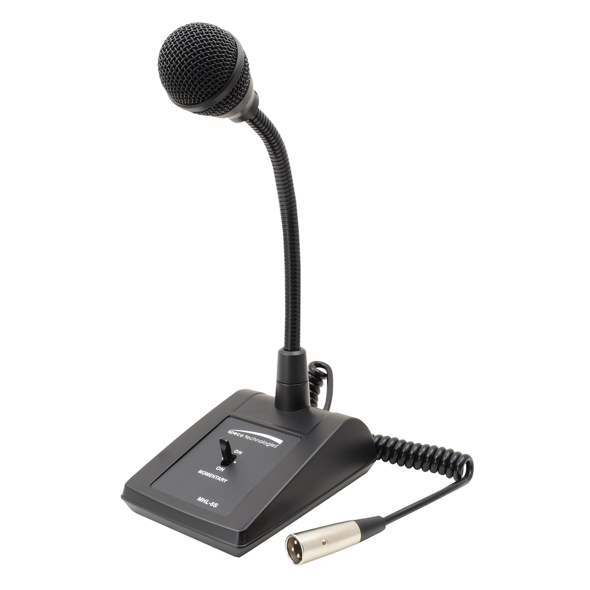 Speco Technologies MHL5S Die Cast Zinc Microphone, 6 5/16" Wide, Black
