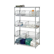 Quantum Storage Systems Chrome Basket Unit, 63" High, Silver - 18" x 36"