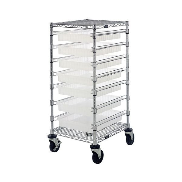 Quantum Storage Systems Steel Bin Cart, 24" Wide - Clear
