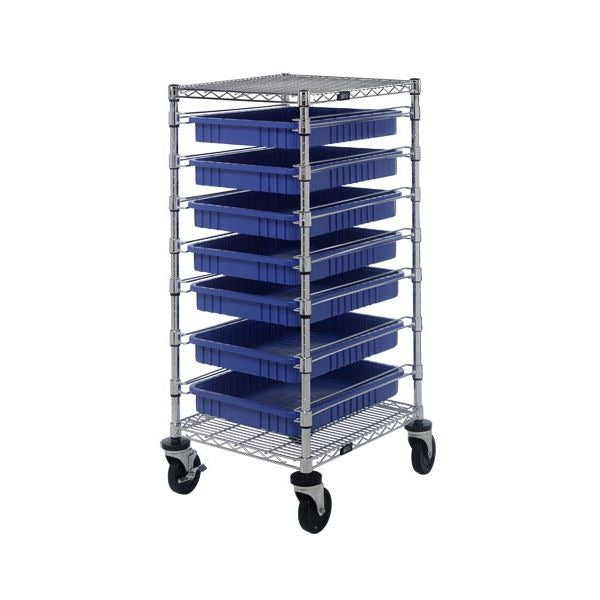 Quantum Storage Systems Steel Bin Cart, 24" Wide - Gray