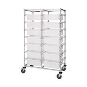 Quantum Storage Systems Steel Bin Cart, 40" Wide - Clear