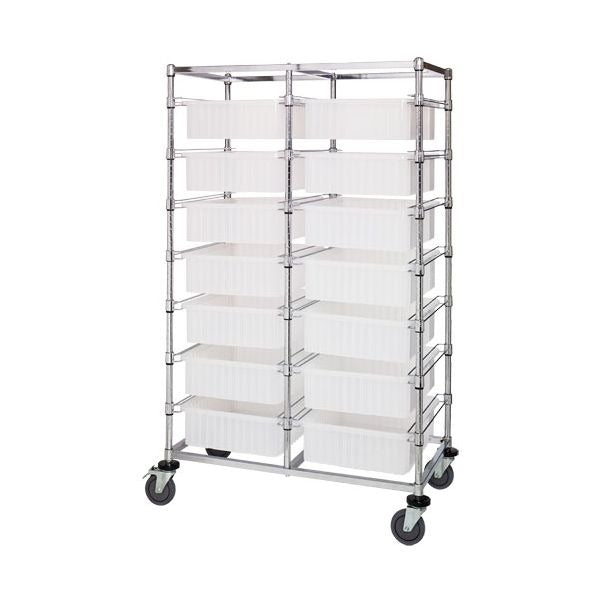 Quantum Storage Systems Steel Bin Cart, 40" Wide - Clear